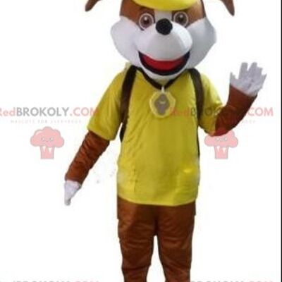 Dalmatian REDBROKOLY mascot dressed as a firefighter, firefighter costume / REDBROKO_08953