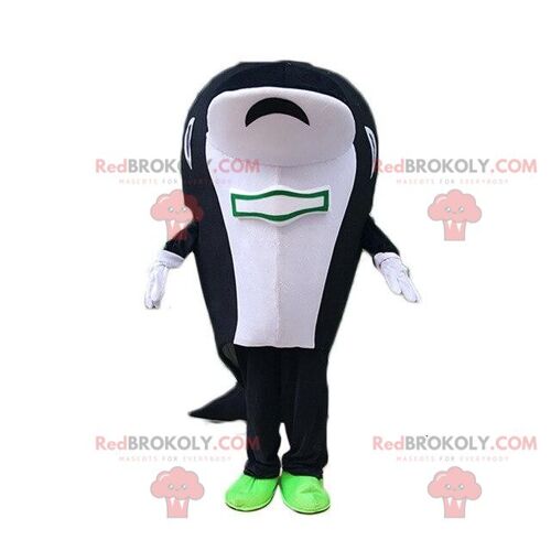 Giant blue and white shark REDBROKOLY mascot, sea costume / REDBROKO_08967