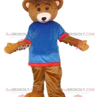 Oso vestido REDBROKOLY mascota, colorido disfraz de oso de peluche / REDBROKO_08973