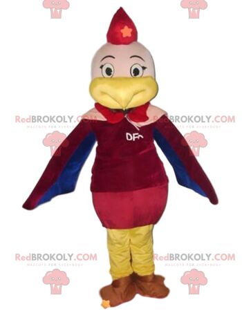 Mascotte d'aigle sportif REDBROKOLY, déguisement oiseau bleu, oiseau géant / REDBROKO_08994