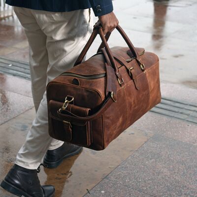 Hendrix Leather Duffle Bag- Bolsos de viaje para hombre