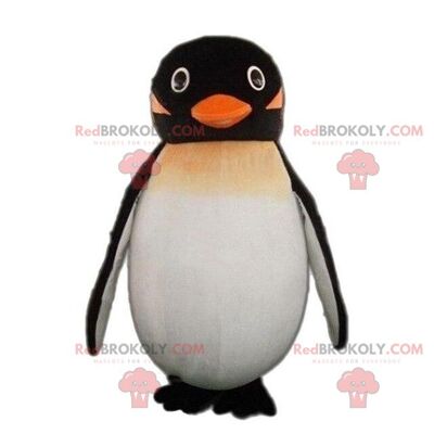 Gran pingüino blanco y negro REDBROKOLY mascota, disfraz de pingüino / REDBROKO_09107