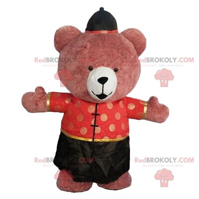 Orso gonfiabile rosa REDBROKOLY mascotte, costume da orsacchiotto gigante / REDBROKO_09129