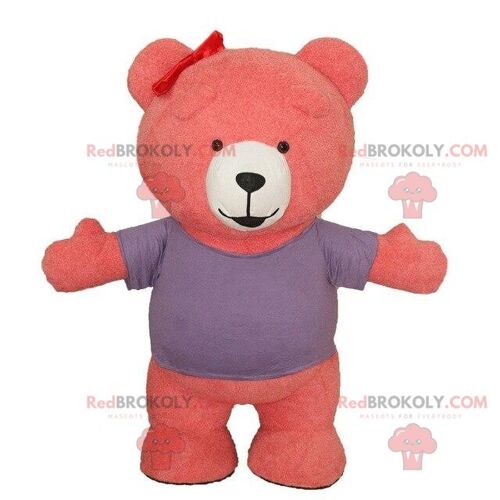Brown teddy bear REDBROKOLY mascot, bear costume, inflatable bear / REDBROKO_09133