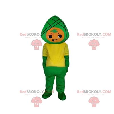 Green and yellow snowman REDBROKOLY mascot, Chinese dish costume / REDBROKO_09160