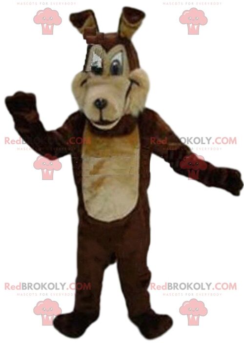 Brown dog REDBROKOLY mascot, doggie costume, canine disguise / REDBROKO_09191