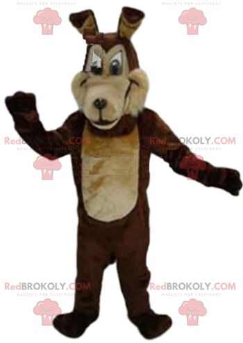 Mascotte de chien marron REDBROKOLY, costume de toutou, déguisement canin / REDBROKO_09191