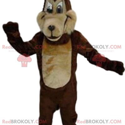 Brown dog REDBROKOLY mascot, doggie costume, canine disguise / REDBROKO_09191