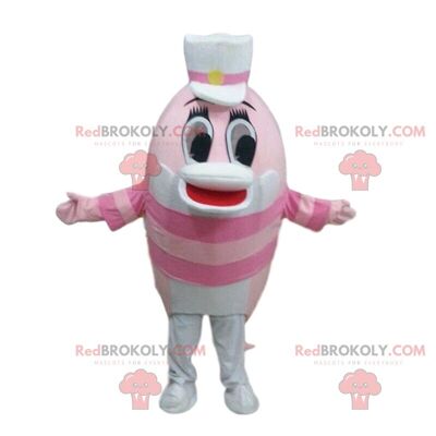 Mascota de cerdo REDBROKOLY vestida de chef, traje de cerdo / REDBROKO_09213