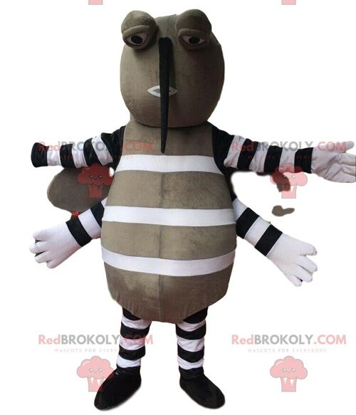 Orange and white robot REDBROKOLY mascot, robotic costume, futuristic / REDBROKO_09225