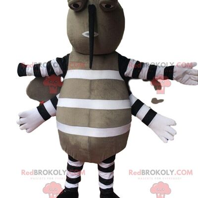 Orange and white robot REDBROKOLY mascot, robotic costume, futuristic / REDBROKO_09225
