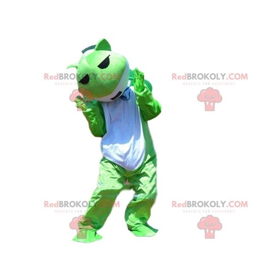 Teddy bear REDBROKOLY mascot in colorful outfit, teddy bear costume / REDBROKO_09235