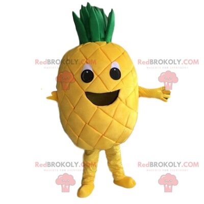 Ananas giallo gigante REDBROKOLY mascotte, costume da ananas, frutta esotica / REDBROKO_09244