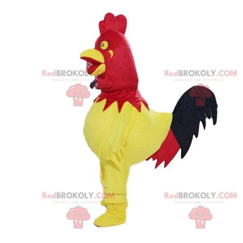 Big black rooster REDBROKOLY mascot, farmyard costume / REDBROKO_09271