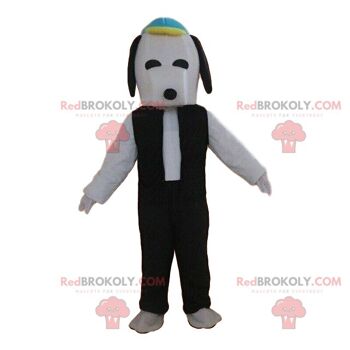 Mascotte de chien noir et blanc REDBROKOLY, costume de toutou / REDBROKO_09340