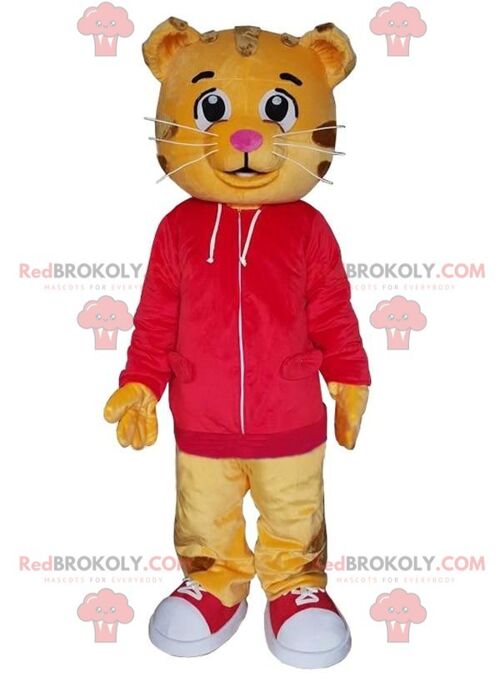 Teddy bear REDBROKOLY mascot overalls, teddy bear costume / REDBROKO_09476