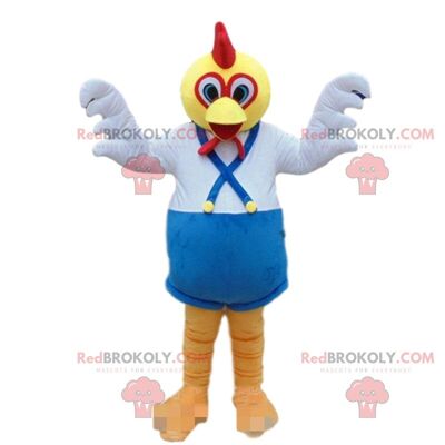 Orange and white owl REDBROKOLY mascot, bird costume / REDBROKO_09489