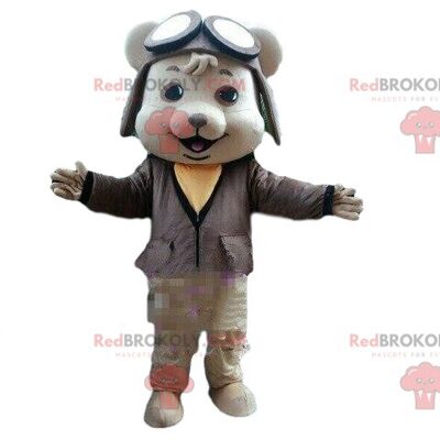 Bear REDBROKOLY mascot with hearts on cheeks, teddy bear costume / REDBROKO_09491