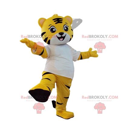Mascota de REDBROKOLY joven tigre naranja y negro, disfraz felino / REDBROKO_09532