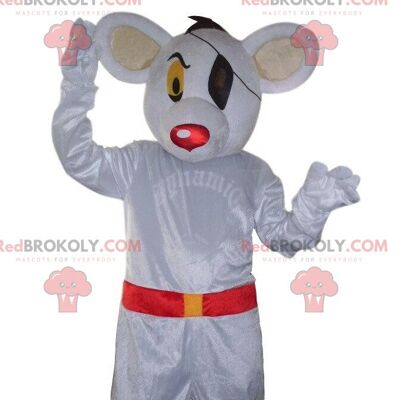 Yellow and white rabbit REDBROKOLY mascot, Bugs Bunny costume / REDBROKO_09554