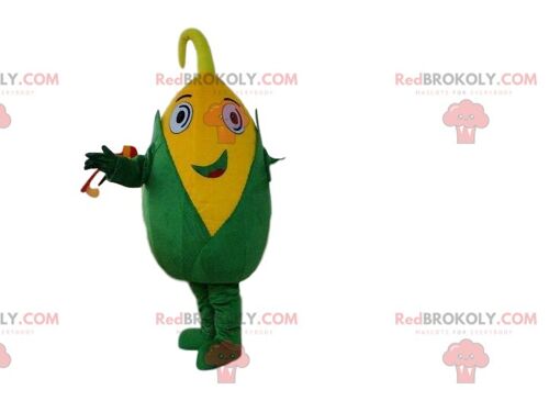 Giant white radish REDBROKOLY mascot, funny vegetable costume / REDBROKO_09636