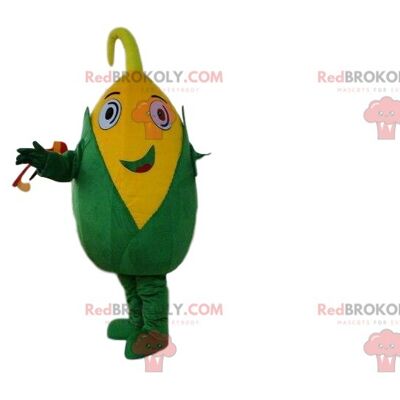 Ravanello bianco gigante REDBROKOLY mascotte, divertente costume vegetale / REDBROKO_09636