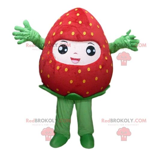 Giant red tomato REDBROKOLY mascot, fruit and vegetable costume / REDBROKO_09689