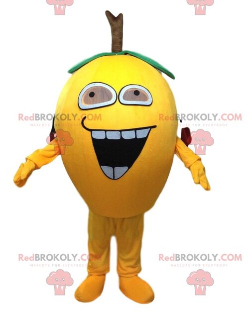 Giant lemon REDBROKOLY mascot, pear costume, yellow fruit / REDBROKO_09695
