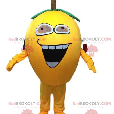 Mascotte gigante REDBROKOLY limone, costume da pera, frutta gialla / REDBROKO_09695