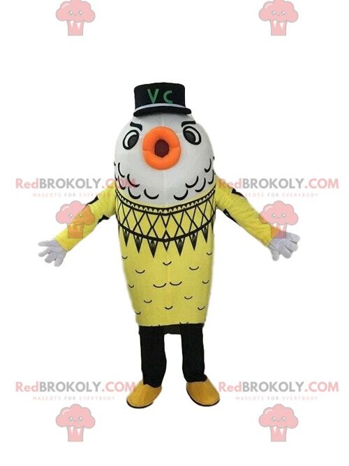 REDBROKOLY mascot big green and yellow pineapple very smiling / REDBROKO_09699