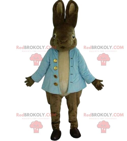 2 colorful rabbit REDBROKOLY mascots, plush rodent costumes / REDBROKO_09719