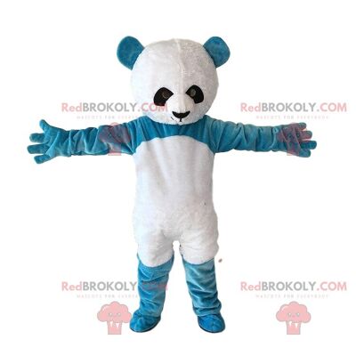 Blue owl REDBROKOLY mascot, large nocturnal bird costume / REDBROKO_09724