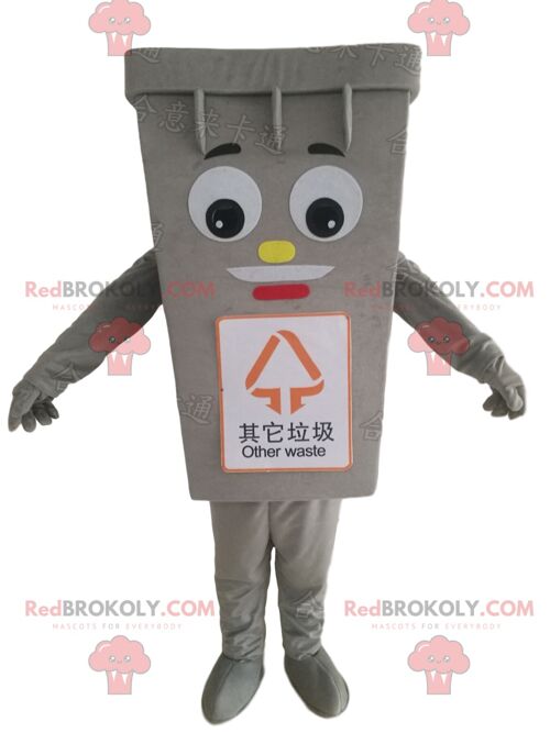 Red dumpster REDBROKOLY mascot, giant trash costume / REDBROKO_09728