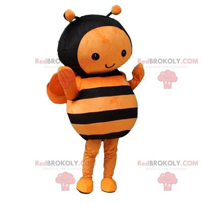 Blue and white bee REDBROKOLY mascot, insect costume / REDBROKO_09738