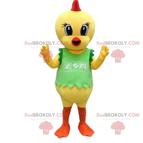 Yellow bird REDBROKOLY mascot, big chick, canary costume / REDBROKO_09741