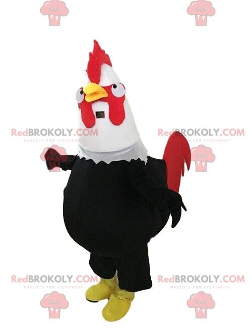 Very funny red, brown and black rooster REDBROKOLY mascot / REDBROKO_09754