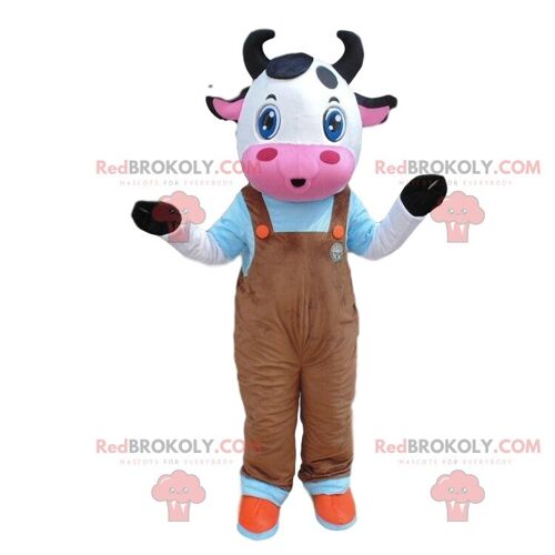 2 dressed cow REDBROKOLY mascots, farm costumes / REDBROKO_09768