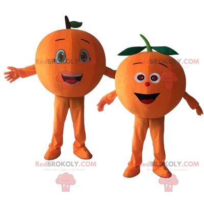 Riesiges orangefarbenes REDBROKOLY-Maskottchen, orangefarbenes Fruchtkostüm / REDBROKO_09829