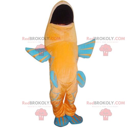 Giant orange REDBROKOLY mascot, orange and round fruit costume / REDBROKO_09831