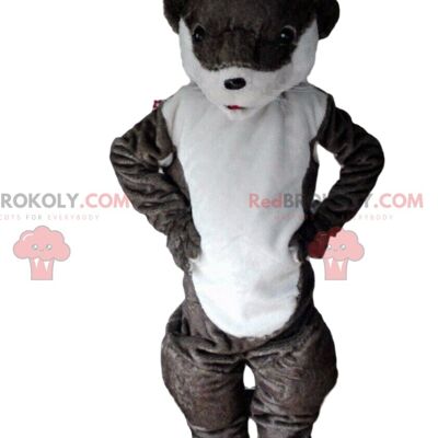 Lion REDBROKOLY mascot with glasses and black clothes / REDBROKO_09860