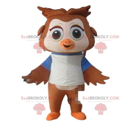 Brown and white dog REDBROKOLY mascot with a collar / REDBROKO_09914