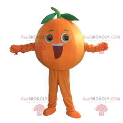 Giant orange REDBROKOLY mascot, orange fruit costume / REDBROKO_09924