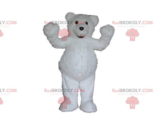 Stylish teddy bear REDBROKOLY mascot, elegant teddy bear costume / REDBROKO_09968