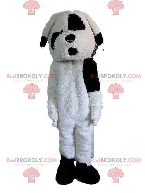 Black and white bear REDBROKOLY mascot, big bear costume / REDBROKO_09974