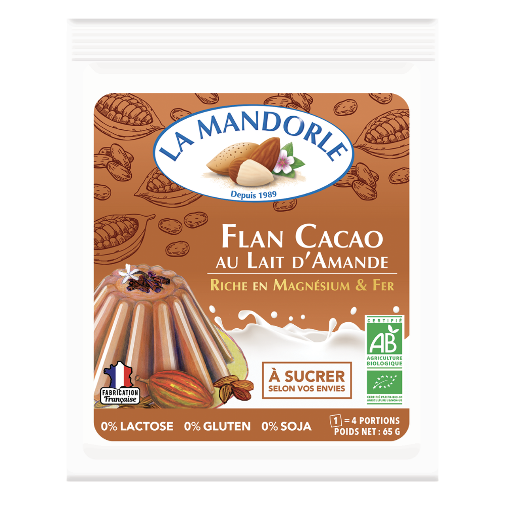Preparation for Chocolate Flan powder with Almond Milk - 65g: 4 portions