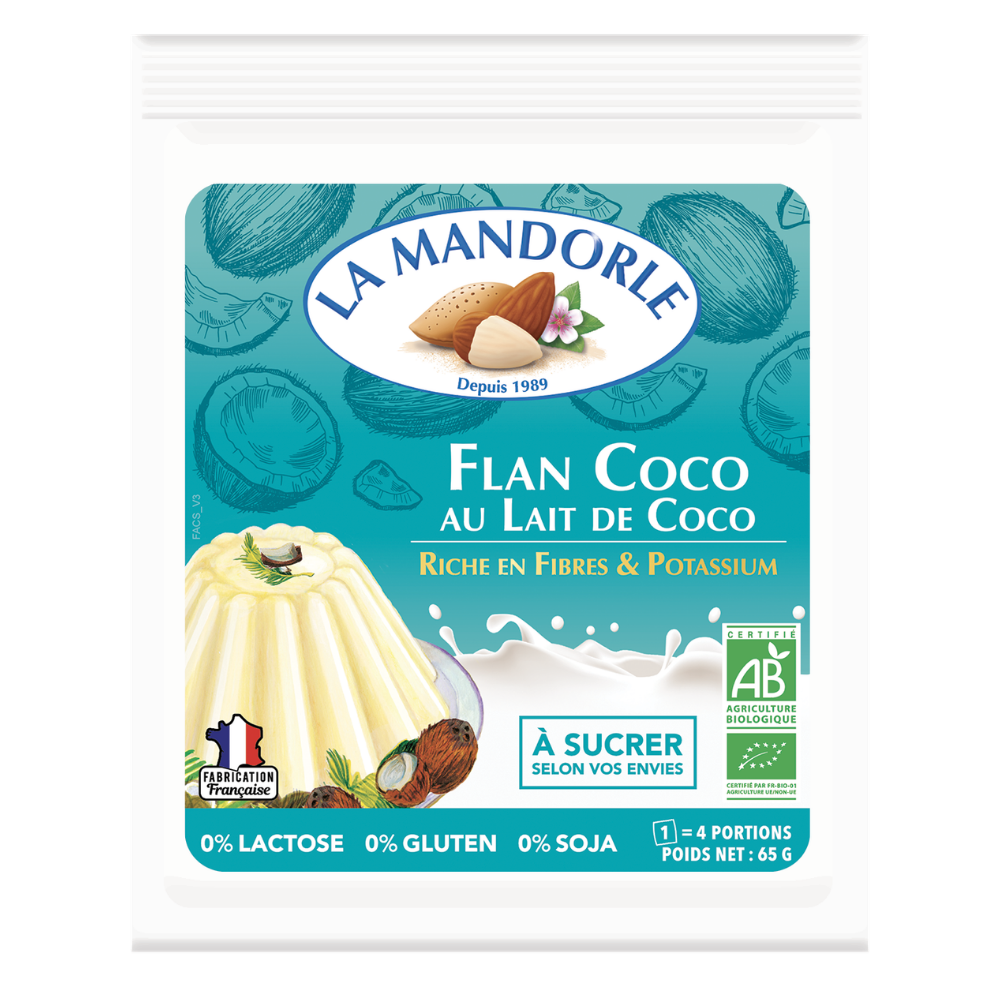 Preparation for Coconut Flan Powder with Coconut Milk - 65g: 4 portions