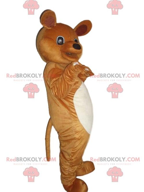 White rabbit REDBROKOLY mascot, rabbit costume, rodent costume / REDBROKO_010060