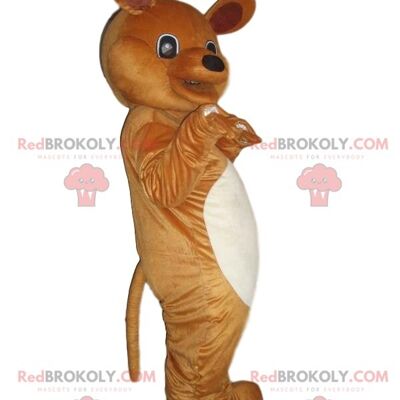 White rabbit REDBROKOLY mascot, rabbit costume, rodent costume / REDBROKO_010060