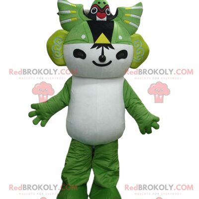 White and red manga character REDBROKOLY mascot, manga costume / REDBROKO_010080