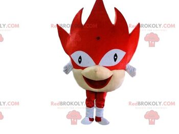 Mascotte de fraise rouge chocolat REDBROKOLY, costume gourmand / REDBROKO_010093 1